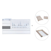 Cuna convertible 70x140 cm blanca/antracita · Sero Kubo Antracita K551-M7758