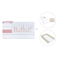 Cuna convertible 70x140 cm blanca/rosa · Sero Kubo Quarzo K551-M7759