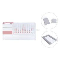 Cuna convertible 70x140 cm blanca/rosa · Sero Kubo Quarzo K551-M7759