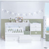 Cuna convertible 70x140 cm blanca/verde-oliva · Sero Bubble Erba K554-M7756