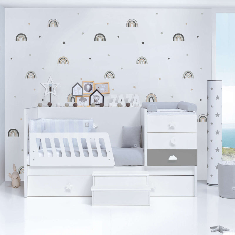 Cuna convertible 70x140 cm blanca/antracita · Sero Bubble Antracita K554-M7758