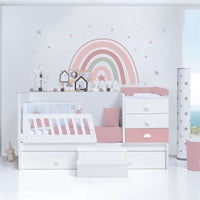Cuna convertible 70x140 cm blanca/rosa · Sero Bubble Quarzo K554-M7759