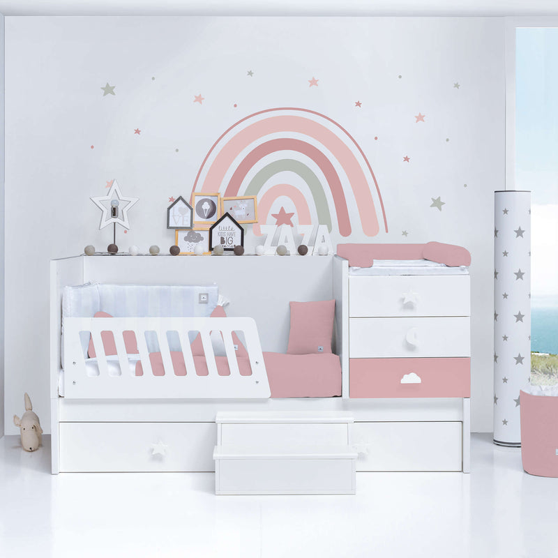 Cuna convertible 70x140 cm blanca/rosa · Sero Bubble Quarzo K554-M7759