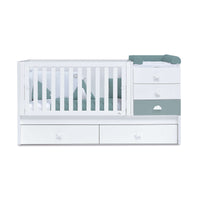 Cuna convertible 70x140 cm blanca/eucalipto · Sero Bubble Eucalyptus K554-M7757