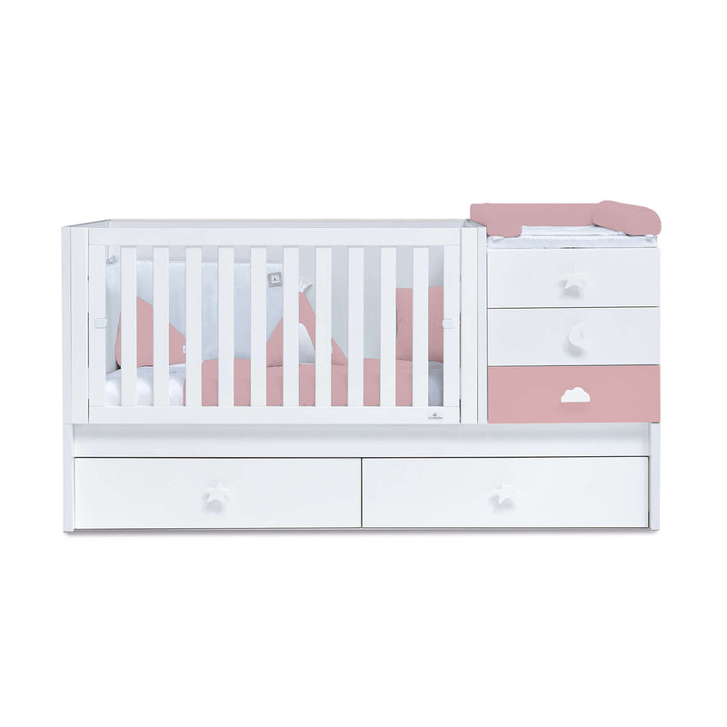 Cuna convertible 70x140 cm blanca/rosa · Sero Bubble Quarzo K554-M7759