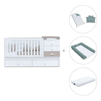 Cuna convertible 70x140 cm en blanco/beige · Sero Bubble K554-M7753