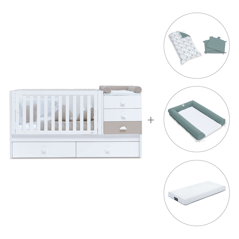 Cuna convertible 70x140 cm en blanco/beige · Sero Bubble K554-M7753