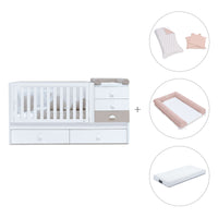 Cuna convertible 70x140 cm en blanco/beige · Sero Bubble K554-M7753