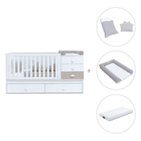 Cuna convertible 70x140 cm en blanco/beige · Sero Bubble K554-M7753