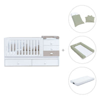 Cuna convertible 70x140 cm en blanco/beige · Sero Bubble K554-M7753