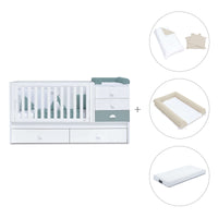 Cuna convertible 70x140 cm blanca/eucalipto · Sero Bubble Eucalyptus K554-M7757