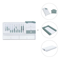 Cuna convertible 70x140 cm blanca/eucalipto · Sero Bubble Eucalyptus K554-M7757