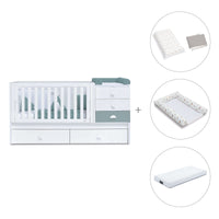 Cuna convertible 70x140 cm blanca/eucalipto · Sero Bubble Eucalyptus K554-M7757