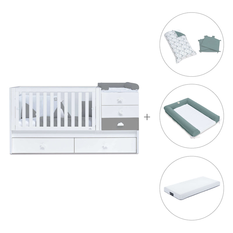 Cuna convertible 70x140 cm blanca/antracita · Sero Bubble Antracita K554-M7758