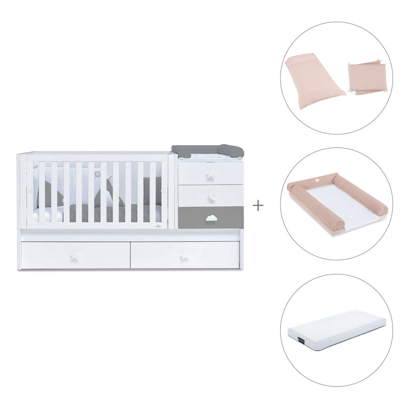 Cuna convertible 70x140 cm blanca/antracita · Sero Bubble Antracita K554-M7758