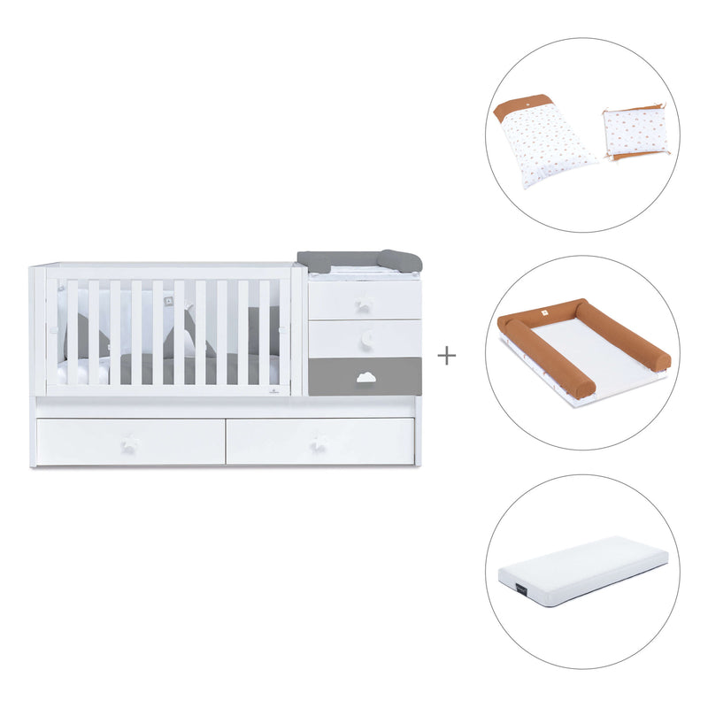 Cuna convertible 70x140 cm blanca/antracita · Sero Bubble Antracita K554-M7758