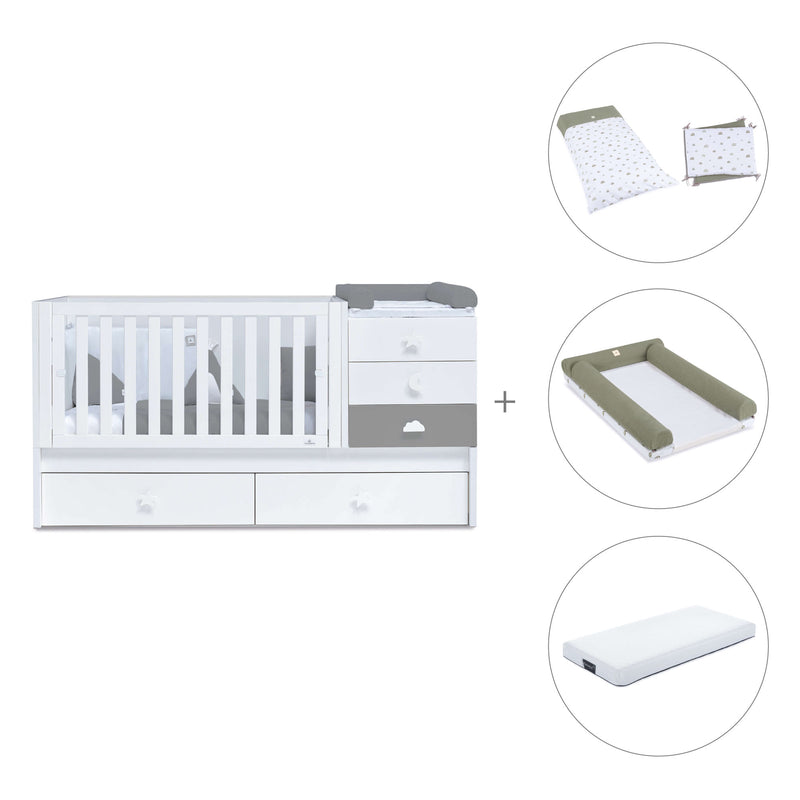 Cuna convertible 70x140 cm blanca/antracita · Sero Bubble Antracita K554-M7758