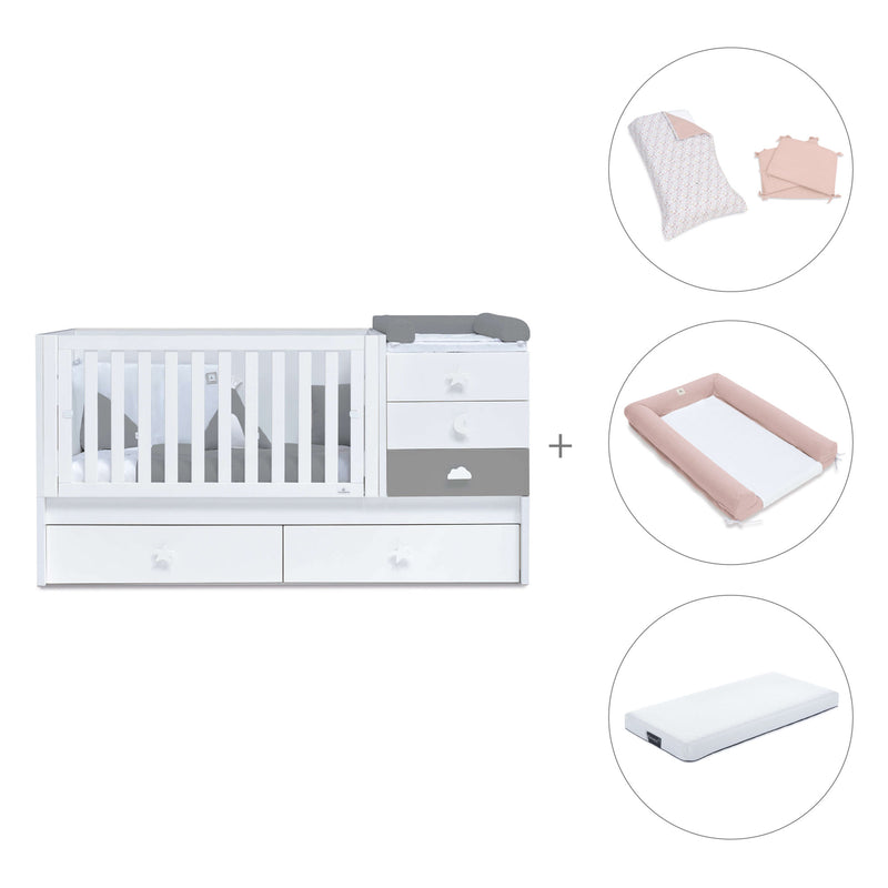 Cuna convertible 70x140 cm blanca/antracita · Sero Bubble Antracita K554-M7758