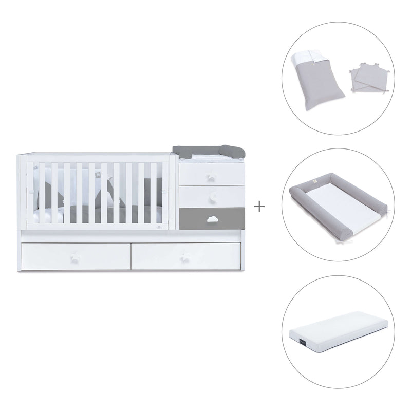 Cuna convertible 70x140 cm blanca/antracita · Sero Bubble Antracita K554-M7758