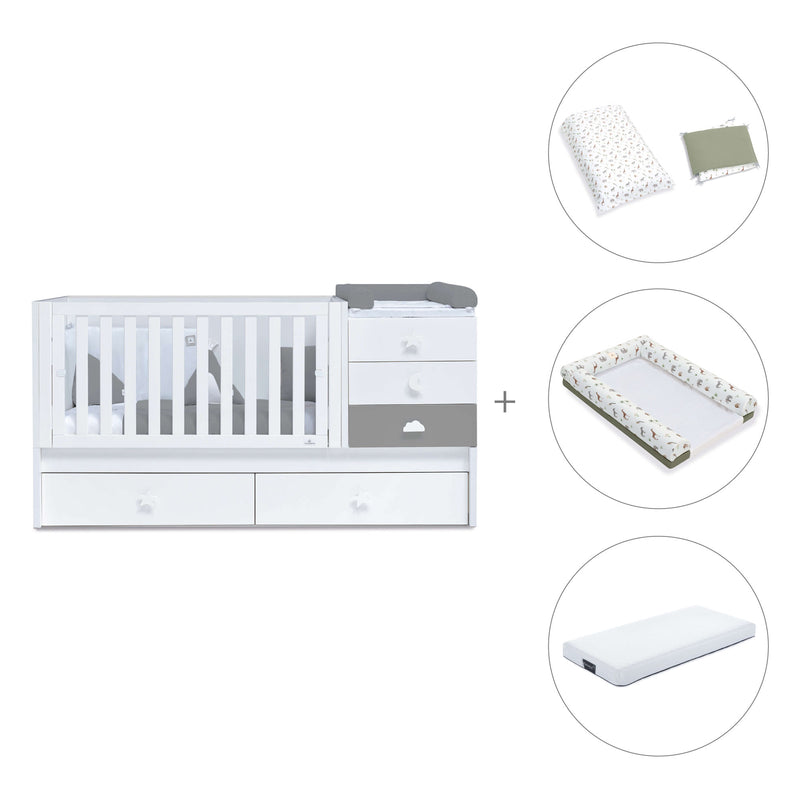 Cuna convertible 70x140 cm blanca/antracita · Sero Bubble Antracita K554-M7758