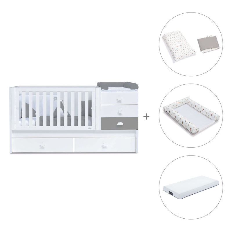 Cuna convertible 70x140 cm blanca/antracita · Sero Bubble Antracita K554-M7758