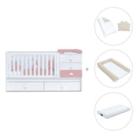 Cuna convertible 70x140 cm blanca/rosa · Sero Bubble Quarzo K554-M7759
