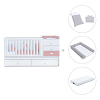 Cuna convertible 70x140 cm blanca/rosa · Sero Bubble Quarzo K554-M7759