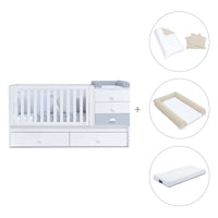 Cuna convertible 70x140 cm en blanco/gris · Sero Bubble K554-M7778