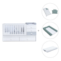 Cuna convertible 70x140 cm en blanco/gris · Sero Bubble K554-M7778