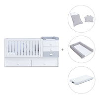 Cuna convertible 70x140 cm en blanco/gris · Sero Bubble K554-M7778