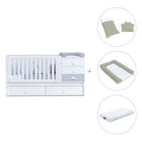 Cuna convertible 70x140 cm en blanco/gris · Sero Bubble K554-M7778