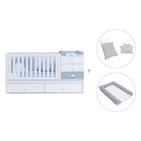 Cuna convertible 70x140 cm en blanco/azul · Sero Bubble K554-M7741