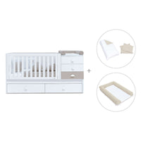 Cuna convertible 70x140 cm en blanco/beige · Sero Bubble K554-M7753