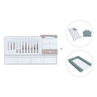 Cuna convertible 70x140 cm en blanco/beige · Sero Bubble K554-M7753