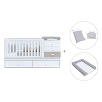 Cuna convertible 70x140 cm en blanco/beige · Sero Bubble K554-M7753