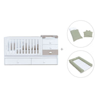 Cuna convertible 70x140 cm en blanco/beige · Sero Bubble K554-M7753