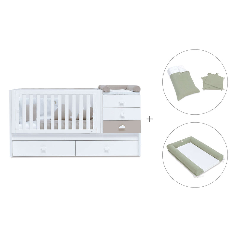 Cuna convertible 70x140 cm en blanco/beige · Sero Bubble K554-M7753