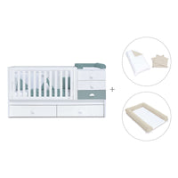 Cuna convertible 70x140 cm blanca/eucalipto · Sero Bubble Eucalyptus K554-M7757