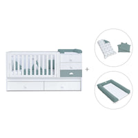 Cuna convertible 70x140 cm blanca/eucalipto · Sero Bubble Eucalyptus K554-M7757