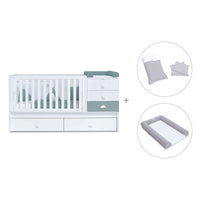 Cuna convertible 70x140 cm blanca/eucalipto · Sero Bubble Eucalyptus K554-M7757