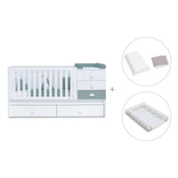 Cuna convertible 70x140 cm blanca/eucalipto · Sero Bubble Eucalyptus K554-M7757