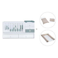 Cuna convertible 70x140 cm blanca/eucalipto · Sero Bubble Eucalyptus K554-M7757