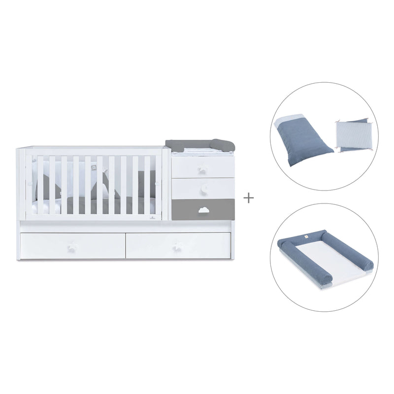 Cuna convertible 70x140 cm blanca/antracita · Sero Bubble Antracita K554-M7758