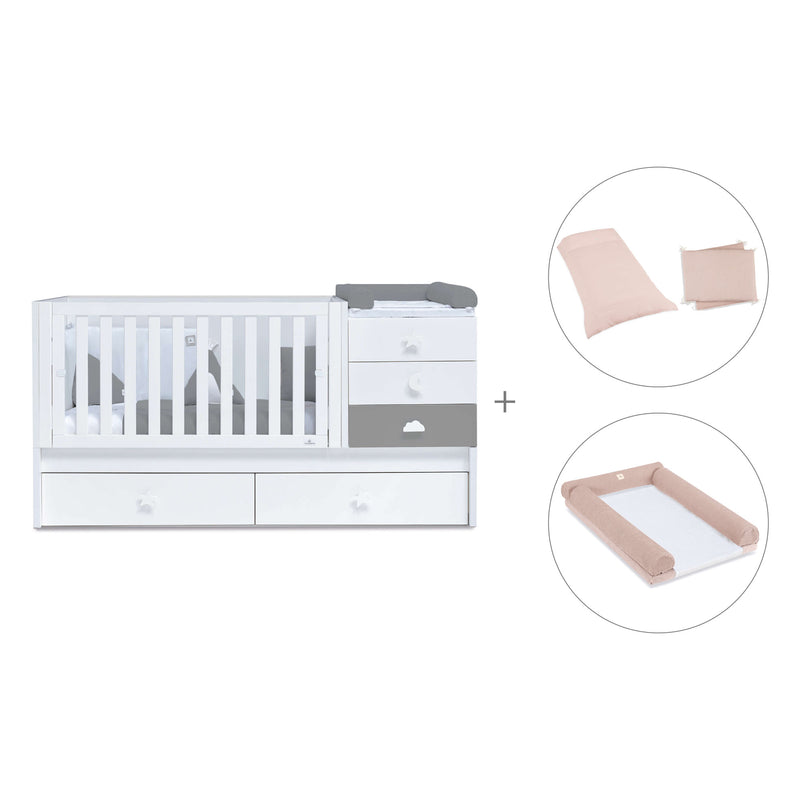 Cuna convertible 70x140 cm blanca/antracita · Sero Bubble Antracita K554-M7758