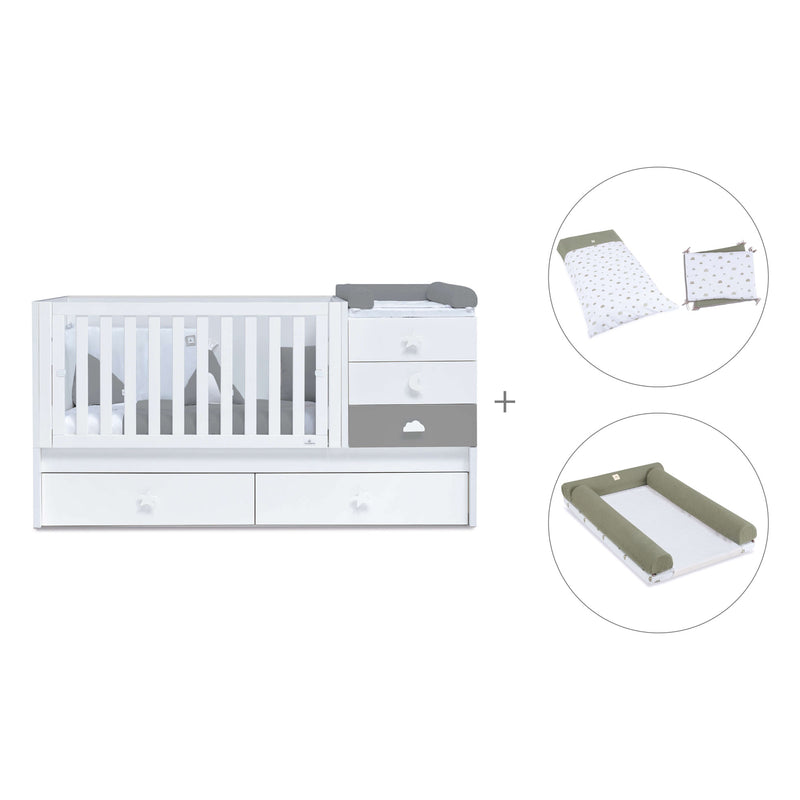 Cuna convertible 70x140 cm blanca/antracita · Sero Bubble Antracita K554-M7758