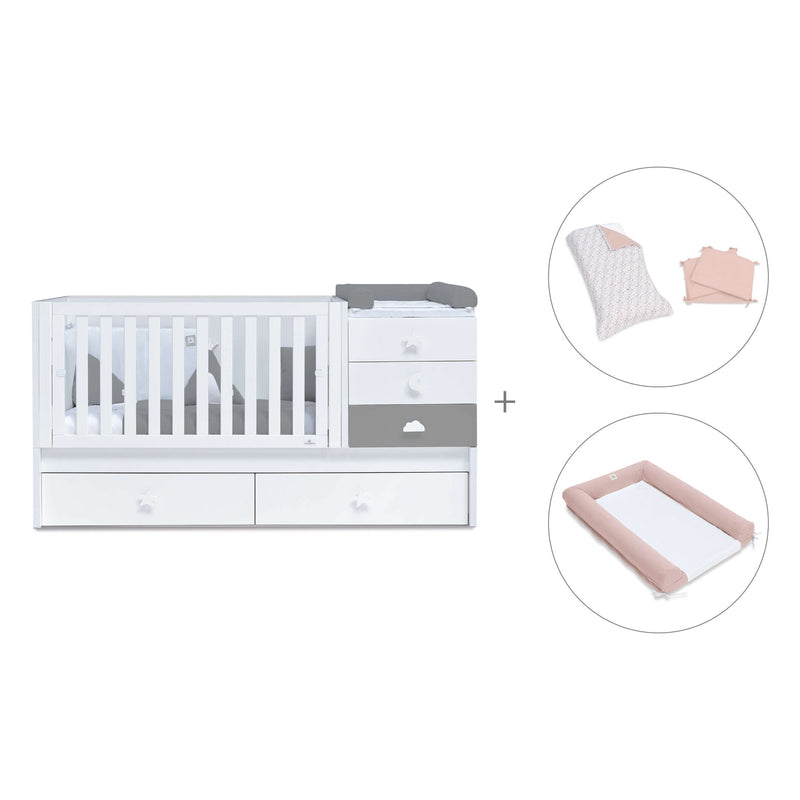 Cuna convertible 70x140 cm blanca/antracita · Sero Bubble Antracita K554-M7758