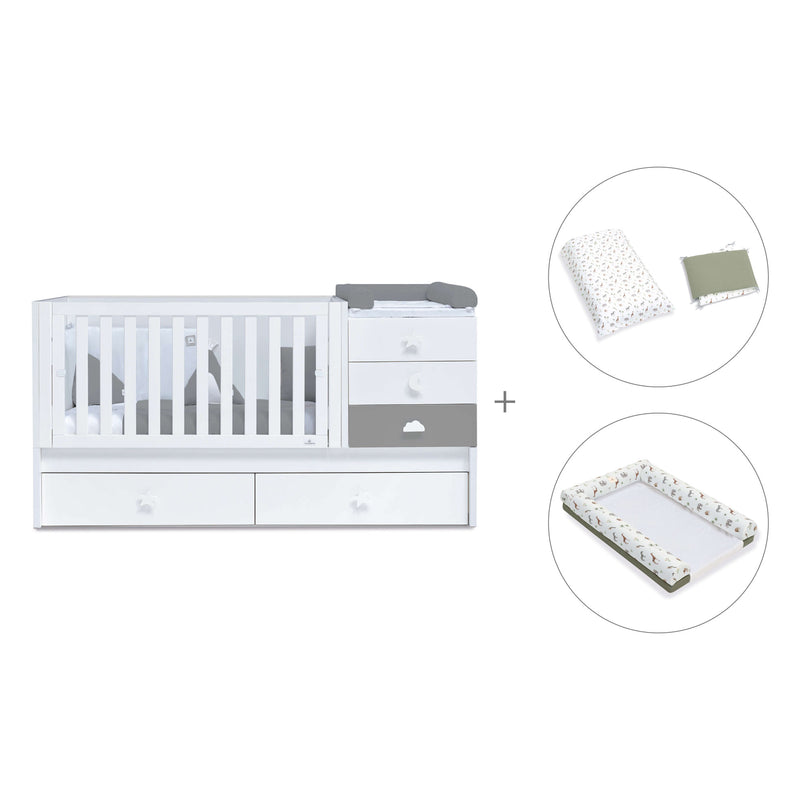 Cuna convertible 70x140 cm blanca/antracita · Sero Bubble Antracita K554-M7758