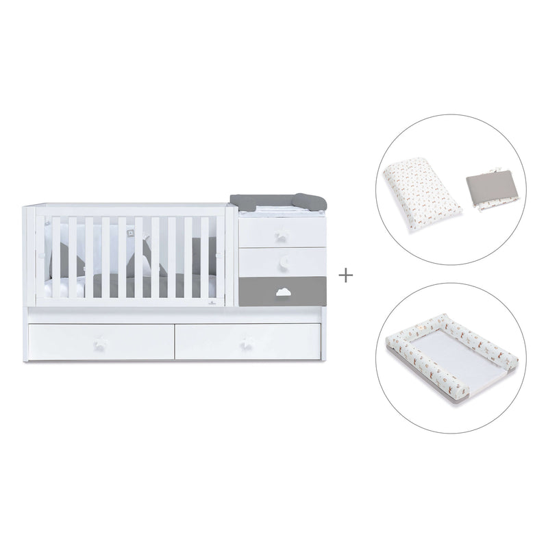 Cuna convertible 70x140 cm blanca/antracita · Sero Bubble Antracita K554-M7758