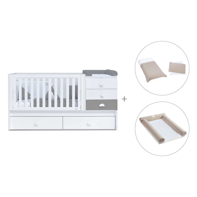 Cuna convertible 70x140 cm blanca/antracita · Sero Bubble Antracita K554-M7758