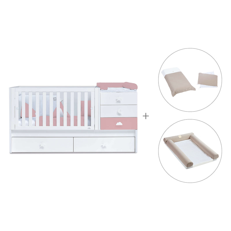 Cuna convertible 70x140 cm blanca/rosa · Sero Bubble Quarzo K554-M7759